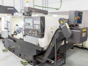 Front view of Okuma Genos L300E-M  machine